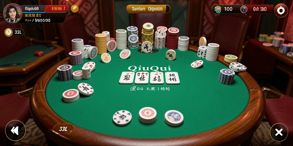Screenshot gameplay 33L menampilkan aksi seru permainan QiuQiu.