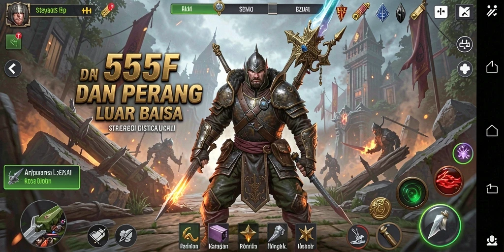 Tampilan gameplay SLG yang mendebarkan di 555F.