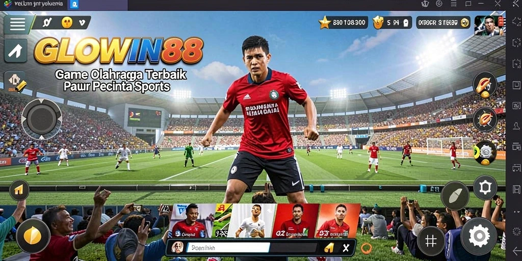 Screenshot GLOWIN88 menampilkan aksi seru dalam permainan olahraga.
