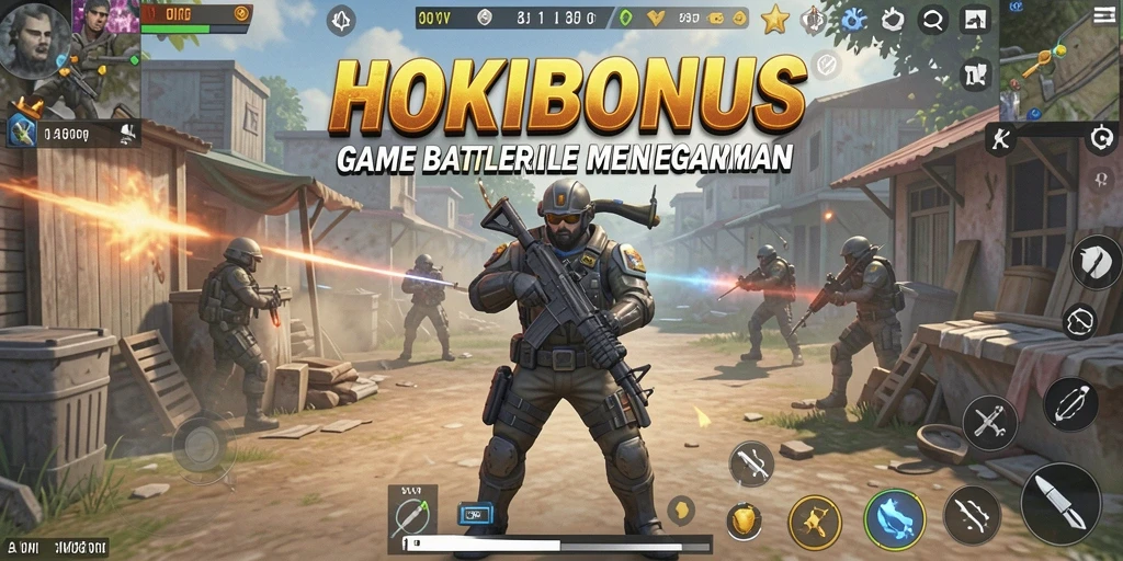 Tampilan gameplay seru HOKIBONUS dengan aksi Battle Royale yang mendebarkan.