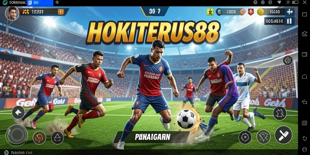 Screenshot gameplay menampilkan aksi seru dalam pertandingan olahraga.