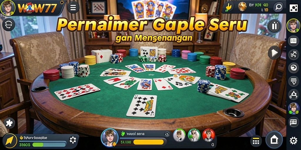 Screenshot utama WOW77 menampilkan pemain bersaing dalam permainan Gaple.