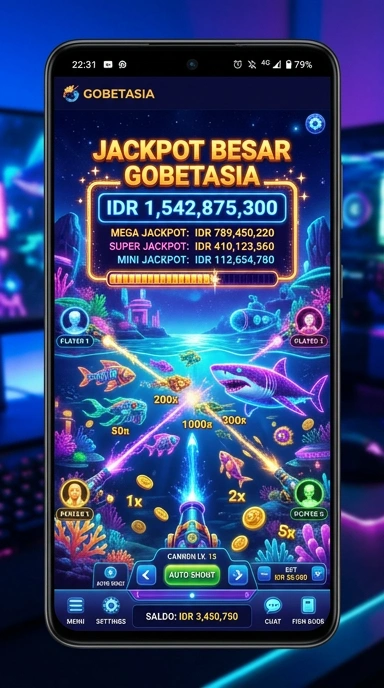 Tampilan halaman utama aplikasi gobetasia dengan berbagai kategori.